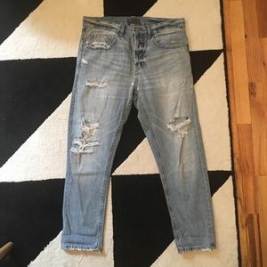 ZARA Man Light Wash Distressed Denim